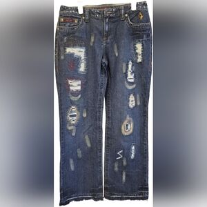 Vintage Baby Phat patched Jeans size 15 inseam 33